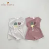 Vêtements ensembles nés bébé fille garçon coton vêtements de vêtements t-shirts shorts en bas âge pour enfant en bas âge à manches