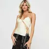 Damestanks Camis Cutenova Vrouw Satin Chic Tie Up Hollow Out Crop Top For Women Summer Spaghetti Strap Backless Slim Party Tank Tops Y2K Vest 20 T240510