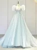 Robes de fête princesse longue soirée femme Y2k Light Luxury Banquet Robe Elegant Slim Veil Bridal Toasting