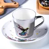 Mughes Ins Specchio Reflection Cup Tagle Tagle Ceramic e Saucer Set Lion Funny for Friend Birthday Gift WF 213P