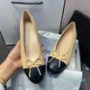 2024 genuine leather slip on ballerina luxury round toe elegant ladies dress shoe