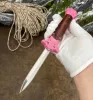 Pink Donut Italien Messer poliert 440c Blade Single Action Rosenholz Zinklegierung Griff Pocket Mafia Messer Taktisches Überlebenswerkzeug
