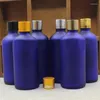 Bouteilles de stockage 100 ml verts / bleu / marron / bouteille en verre transparent couvercle en aluminium huile essentielle de sérum d'humidité complexe liquide de récupération