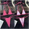 女性用水着Qinjoyer Micro Bikini Women Pink String Mini Thong水着バススーツセット2024ブラジルビーチ