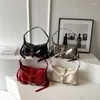 Shoulder Bags Korean Silver Leather Crossbody For Women 2024 Luxury Y2k Aesthetic Underarm Bag Female Fashion Armpit Handbag