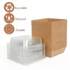 Gift Wrap 5pcs Square Clear Kraft Paper Box Lid Dessert Case Organizer Bake Cake Bread Snack Bakery Food Packaging Wedding Party