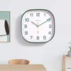 Horloges murales Design Home Plastic Room moderne Quartz simple décoration d'horloge carrée simple Decor Green Silent Living Style