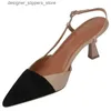 Sandalen Schnalle -Gurt Erwachsene Pumpen High Heel Casual Womens Schuhe 2024 Heißverkauf gemischte Farben koreanischer Stil Dünne Absätze flache Pumpen Q240511