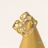 Europe et Amérique Style de mode Rings Lady Femmes Love Charms Supplies de bijoux de mariage 18k Plaque d'or Rings réglables en gros