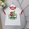 Styles Kids 14 Roupas moda moda algodão puro infantil t-shirt clássico impressão meninos meninos roupas de luxo designer de luxo childrens redond collover top csd2401241-6