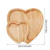 Platos en forma de corazón plato creativo de doble corazón Valentín Valentín Cena de madera para comedor