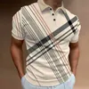 Polos maschile Design a strisce Polo Summer Mens Top Business Casual Babbole Shirt Shirt Shirt Fashion Golf Abbigliamento Salesl2405