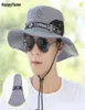 Fashion Summer Bucket Hat Hats Sun Hats for Men Out Outdoor Fishing Travel Safari Proteção UV Chapéus de praia MSH Brim Brim Hat 226098900