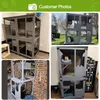 Caparderos de gatos House Outdoor Cage Cube sobre ruedas Gran gatito de madera Catio con caja de reposo PVC Capa de PVC