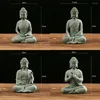 Figurine decorative di alta qualità All'intervallo da esterno interno seduta Buddha Resin Garden Ornament 4x8x12cm Decoraggio statue Effetto zen in pietra