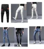 MEN039S Jeans Black Luxo Luxo Europeu de alta qualidade motocicleta Rider Antique Hole Brand Calça Meninos Top Hiphop Level Slim A7845391