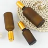 Bouteilles de rangement 5 ml-100 ml vide en verre amber gisette à huile essentielle à huile essentielle Pipette liquide Rechargeable Applicateur de voyage