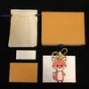 Дизайнерский брелок многоцветный роскошный брелок-клавиш самка коричневая кожаная сумка кошелек для ланирда золотые аксессуары.