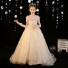 2024 Lovely Lace Flower Girls Dresses Ball Gowns Kids First Communion Dress Princess Wedding Pageant Dress long train sequined Princess Holy frist Communion wears