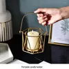 Bandlers INS Metal Geometric Gold Holder Ornement Stand Bandlelight Stand Dinner Table Decor Christmas Wedding Party Candlestick