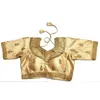 Tradycyjne złote hafty haftowe Pakistan Indie sari top damskie koszulę Summer 240511