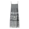 Kvinnors avslappnad tryckt svängklänning Sommarstrandklänning Maxi Swing Dress Belt Bohemian Womens Casual Dress Mother 240509
