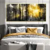 Zwart -wit goud landschap canvas schilderijen beroemde architectuur posters en print moderne woonkamer decoratie