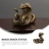 Decoratieve beeldjes Tuin Decor Craft Cobra standbeeld ornament Zodiac Snake Miniatuur koper Desktop Decoratie thee Pet Bronze