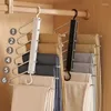 Hängare rostfritt stål vikning och stretchbara klädställ flerskikt hängande byxor