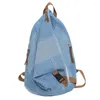 School Bags Denim Large Capacity Casual Plaid Backpack High Quality Versatile Ity Unique Design Schoolbag For Women 2024 Couple Model
