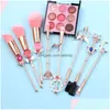 Brosses de maquillage 8pcs Set Sailor Moon Magical Sakura Cute Brush Cosmetic Foundation Powder Foundation Mélanger B Correcteur Drop Livraison HEA DH7ST