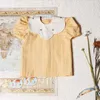 Robes de fille Summer Childrens Top Baby Girl Doll Collier Floral Shirts Childrens Vêtements Fille mignon Floral Boy Shirtl24045