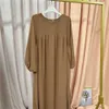 Roupas étnicas modestas abaya abaya vestido longo longa mulher ramadã eid crepe balão slve islâmico jilbab vestidos africanos dubai kaftan t240510