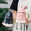 Taglie di regalo di Natale Basella regalo creativo con coperchio Muovo tazza da caffè Cuta di ceramica carina