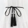 Ceintures 7pcs Tentel Picheau Belt pour femmes chinois tressé tressé la robe nouée de corset mince corde de chaîne de taille décorée