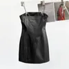 Lässige Kleider Frauen Lederkleid Vintage Jugend Grunge Y2K Kleidung K-Steampunk Slim Bodycon Fashion Metal Chain Sling Vestido Micro