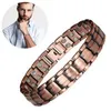 Vintage Pure Copper Magnetic Pain Relief Bracelet For Men Therapy Double Row Magnets Link Chain Stainless Steel Jewelry 240423