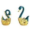 Dekorative Figuren kreatives Keramikhandwerk Ornamente Swan Vogel Golden Simulation Tier abstrakte Handwerk Home Dekoration