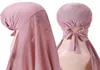 Directe chiffon hijab met een motorkap onder sjaal uniek design chiffon hijab sjaal voor moslimvrouwen shawl1195819