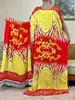 Vêtements ethniques 2023 Slve courte 2 pièces Robe africaine Big Scarf Impression florale Coton Loose Caftan Lady Summer Maxi Robes décontractées Vestidos T240510