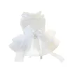 Hundkläder Petklänning med Bow Decoration Princess Traction Ring Charming Cat Wedding Costume för sommaren