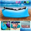 Patio -banken Buitenblokken opblaasbare bankkussen Cam Air Tent Bed Slee Bag Lazy Beach Matras Vouw Lounger stoel Tuin Furnitur DHBQ7