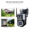 IP -kameror Sansco 4K 8MP Dual Lens PTZ WiFi Camera Dual Screen 4MP HD Wireless Outdoor IP Camera AI Human Tracking Monitoring IPC360 Home Camera D240510