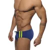 Briefas de natação masculina feminina Moda elástica de retalhos de retalhos com bloco sexy na cintura baixa u convexo de praia masculino maiô