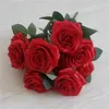 Decorative Flowers 10heads Rose Silk Branches Fullness Artificial For Wedding Indoor Home Party Shop Baby Shower Decoration