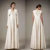 Ashi Studios 2018 Robes de bal ivory satin avec veste nouvelle longueur de plancher de créateur robes de soirée formelles robe de fête appliquée en dentelle sexy 320F