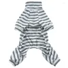Appareils pour chiens Stripe Pyjamas Élasticité du printemps Élasticité refroidissante Vêtements de conception Tenue Turtleneck Puppy Pjs Pjs Jumps pour petit