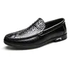 Chaussures décontractées en cuir authentique Footwes Business Footwear Cow mâle Brands Soft confortable Black A1777
