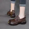 Sapatos casuais Plataforma feminina CHIDO Feminino de couro antiquado para os idosos