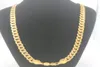 Handgefertigte Dubai Men039s Cuban Link Chain Halskette in 18 k gestempelter Gold gefüllt